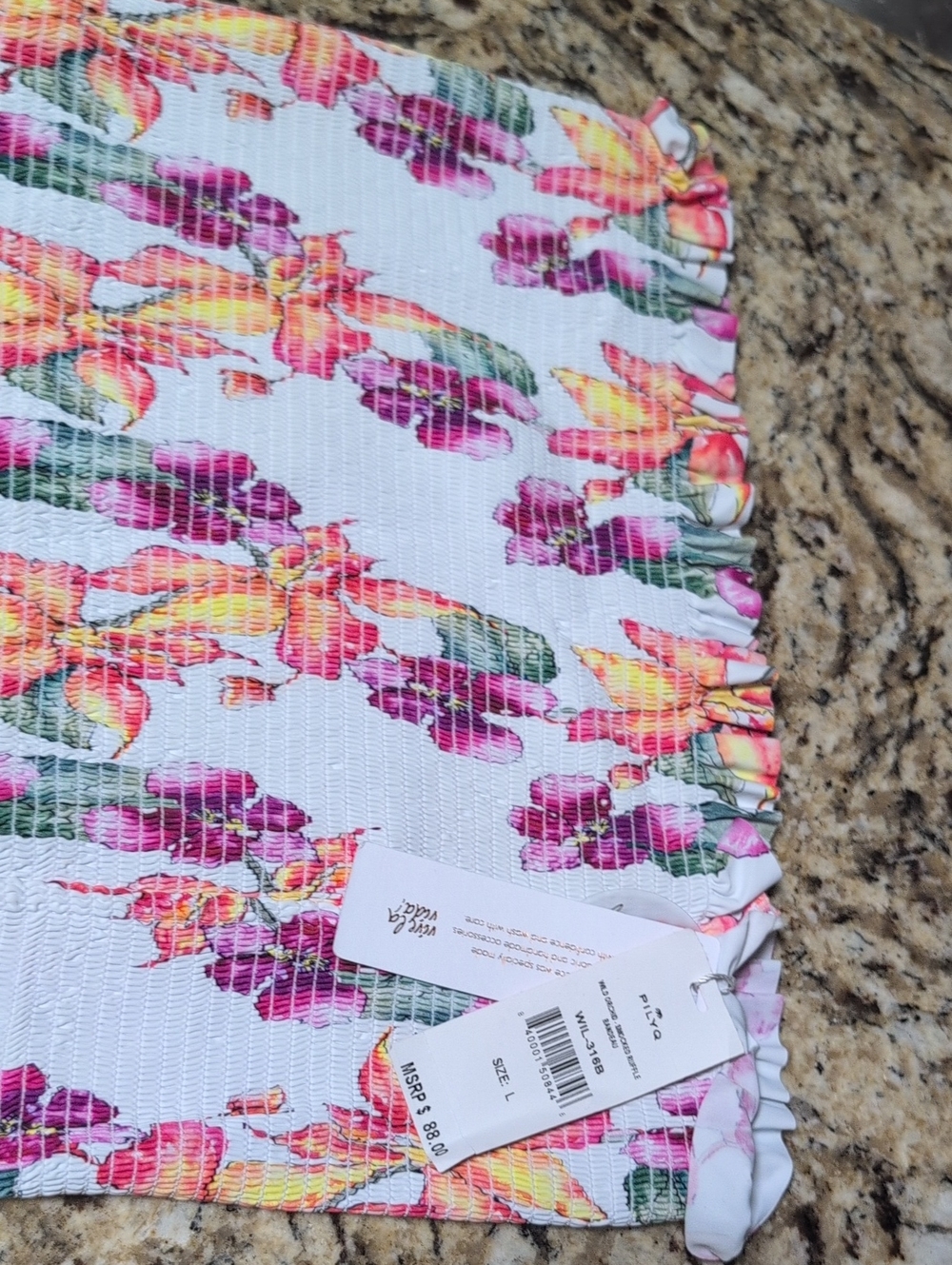 Floral Smocked Ruffle Bandeau Top